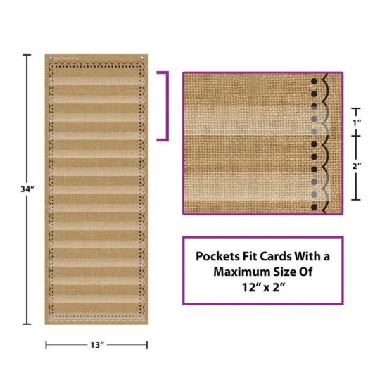 Pochette à 14 Sections 13x34''\Couleur Jute